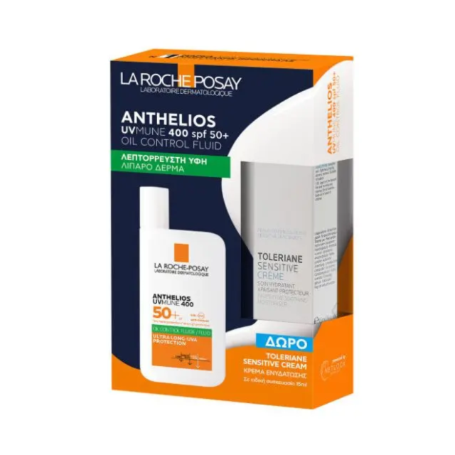 LA ROCHE POSAY - Promo Anthelios Uvmune 400 Oil Control Fluid SPF50+ 50 ml + Δώρο Toleriane Sensitive Cream Κρέμα Ενυδάτωσης 15 ml