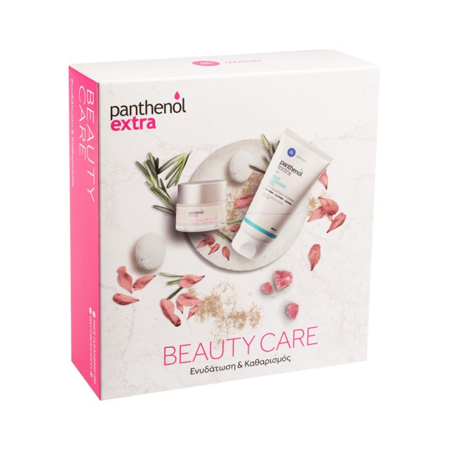 PANTHENOL EXTRA - Promo Pack Day Cream Spf15 Κρέμα Προσώπου για Ενυδάτωση - Σύσφιξη - Λάμψη, 50ml & Face Cleansing Gel Τζελ Καθαρισμού Προσώπου, 150ml