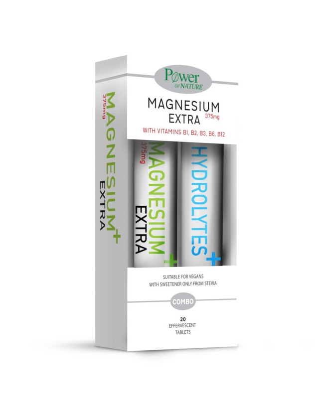 POWER HEALTH - Magnesium Extra 375mg Stevia 20 αναβράζοντα δισκία & Hydrolytes Stevia 20 αναβράζοντα δισκία