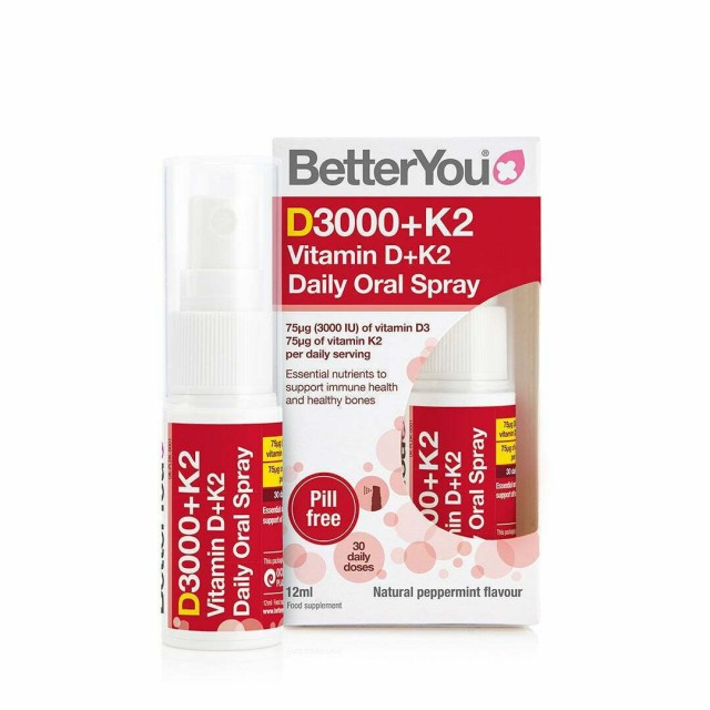 BETTER YOU - Dlux Vitamin D3 + K2 Daily Oral Spray Συμπλήρωμα Διατροφής σε Μορφή Σπρέι με Γεύση Μέντας 12ml