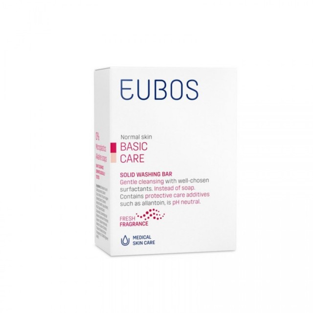 EUBOS -  Red Solid Washing Bar Στερεή Πλάκα Καθαρισμού για Πρόσωπο & Σώμα 125gr
