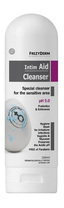 FREZYDERM - Intim Aid Cleanser pH5 Εξειδικευμένο Καθαριστικό για την Ευαίσθητη Περιοχή 200ml