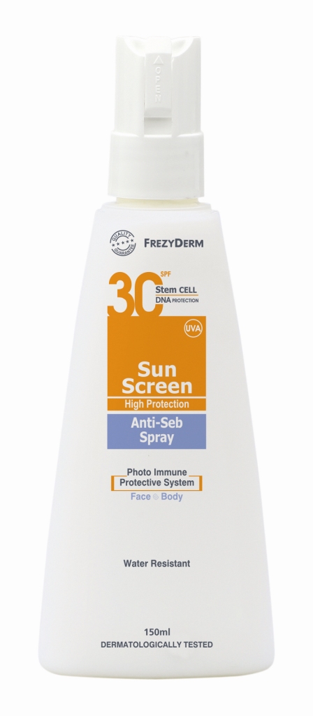 FREZYDERM - Sunscreen Anti Seb SPF30 Αντιηλιακό Spray Προσώπου - Σώματος 150ml