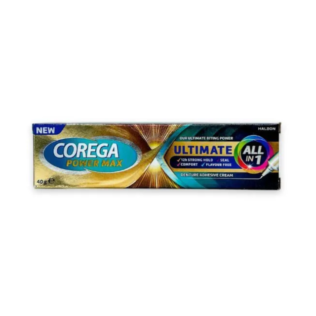 COREGA - Power Max Ultimate All In 1 - Στερεωτική Κρέμα Τεχνητής Οδοντοστοιχίας 40 gr