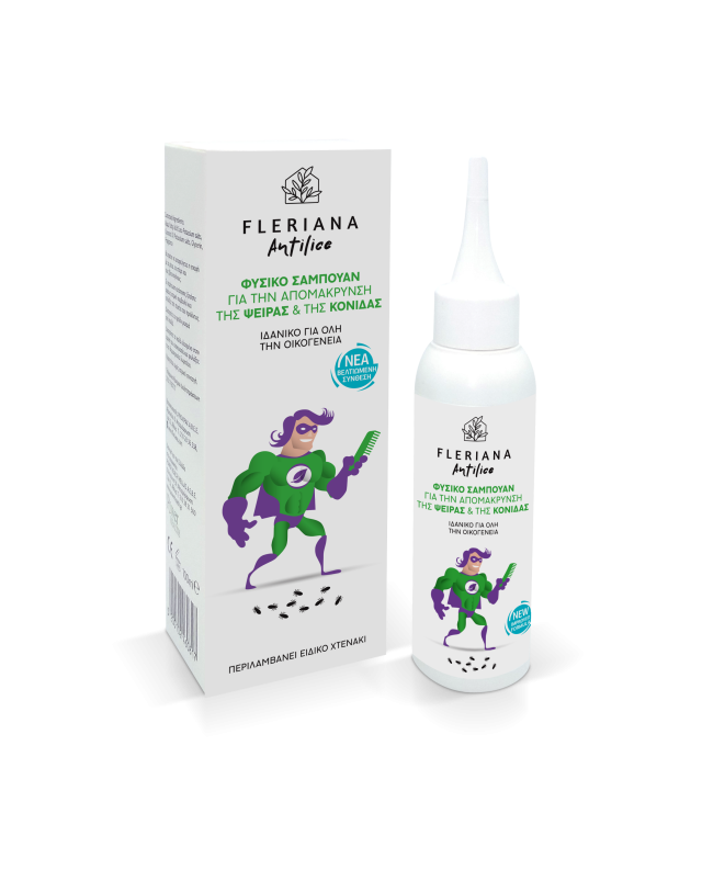 POWER HEALTH - Fleriana Lice Shampoo Φυσικό Σαμπουάν για την Απομάκρυνση της Ψείρας & της Κόνιδας Ιδανικό για Όλη την Οικογένεια 100ml