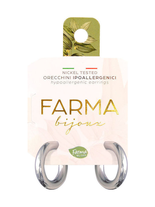 FARMA BIJOUX - Υποαλλεργικά Σκουλαρίκια Κρίκοι Ασημί 16mm 1 Ζευγάρι