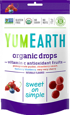YUMEARTH - Organic Drops Vitamin C Βιολογικές Καραμέλες Φρούτων με Βιταμίνη C, 93gr