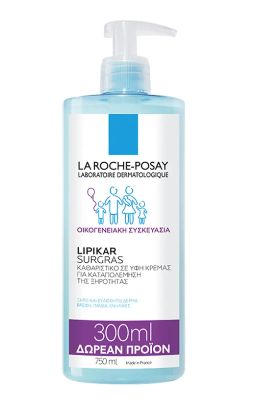 LA ROCHE POSAY - Lipikar Surgras Special Offer 750ml Συμπυκνωμένη Κρέμα Καθαρισμού Προσώπου & Σώματος