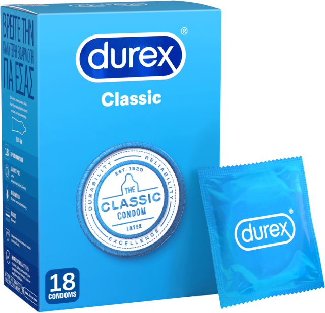 DUREX - Classic Προφυλακτικά Ευκολοφόρετα 18τμχ