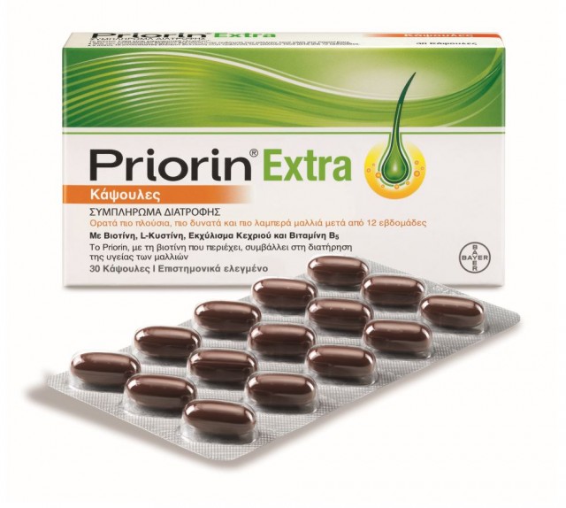 PRIORIN - Extra Συμπλήρωμα Διατροφής Για Τα Μαλλιά 30 Κάψουλες
