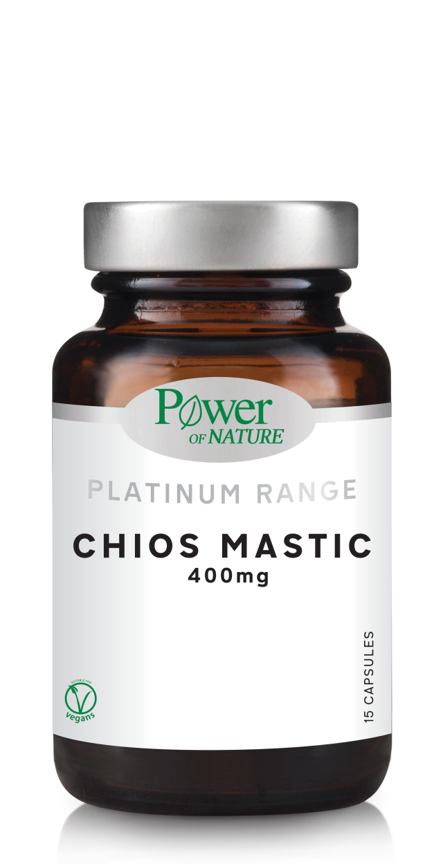 POWER HEALTH - Platinum Range Chios Mastic 400mg Συμπλήρωμα Διατροφής με Φυσική Μαστίχα Χίου 15 Κάψουλες