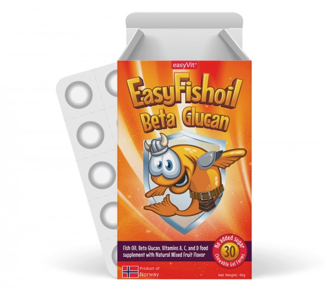 POWER HEALTH - Easyfishoil Multi Συμπλήρωμα Διατροφής Για Παιδιά Ωμέγα 3, Β-γλυκάνες και Βιταμίνες Α, C, D3 30 Ζελεδάκια