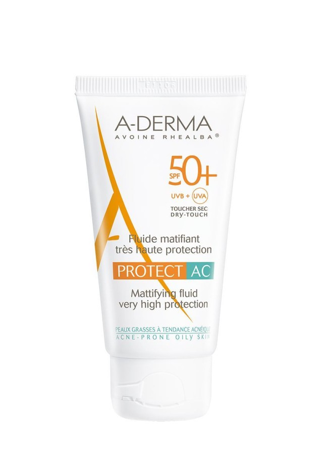 A-DERMA - Protect AC Matifiant Fluide SPF50+ Λεπτόρρευστη Αντηλιακή Κρέμα Προσώπου 40ml