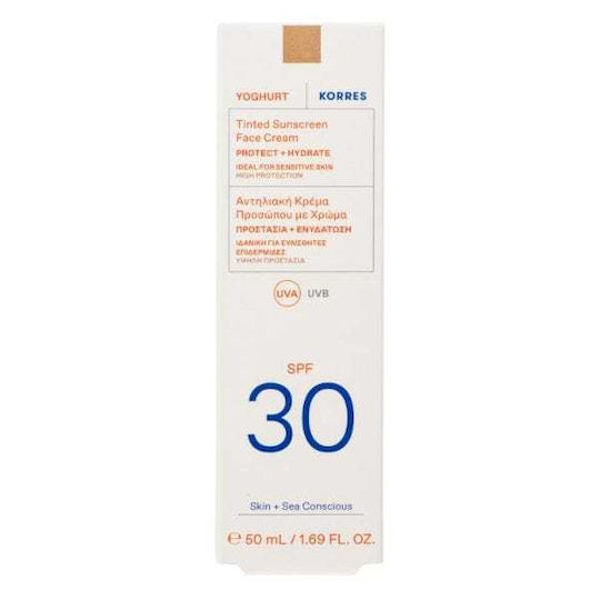 KORRES - Yoghurt Γιαούρτι Αντηλιακή Κρέμα Προσώπου με Χρώμα SPF30 50ml