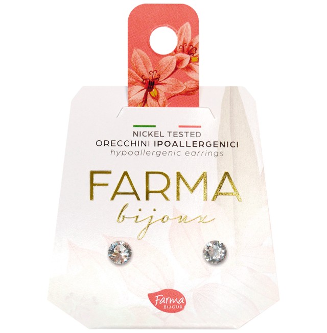 FARMA BIJOUX - Υποαλλεργικά Σκουλαρίκια Κρύσταλλα Στρογγυλά 4,1mm (BE26C01)
