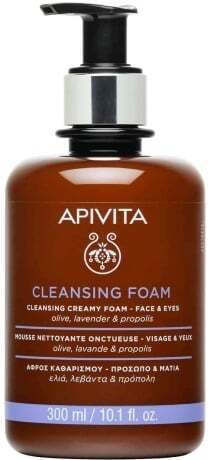 APIVITA - Cleansing Foam Face Eyes Κρεμώδης Αφρός Καθαρισμού Ελιά Λεβάντα Πρόπολη 300ml