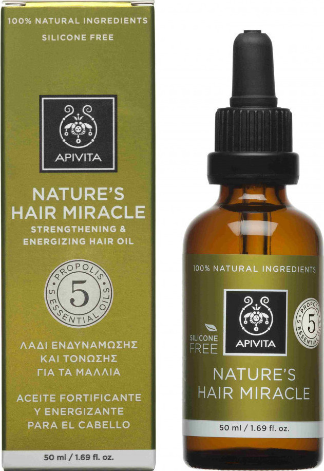 APIVITA - Nature’s Hair Miracle Λάδι Ενδυνάμωσης και Τόνωσης για τα Μαλλιά με Πρόπολη, 50ml