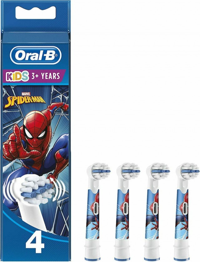 ORAL-B - Ανταλλακτικό για Ηλεκτρική Οδοντόβουρτσα Kids σε Χρώμα Spiderman για 3+ χρονών 4τμχ