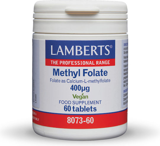 LAMBERTS - Methyl Folate 400mg Συμπλήρωμα Διατροφής με Φολικό Οξύ (L-Μεθυλοφολικό Ασβέστιο) 60tabs