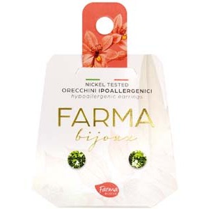 FARMA BIJOUX - Υποαλλεργικά Σκουλαρίκια Κρύσταλλα Λαχανί 5,3mm (BE64C30) 1 Ζευγάρι