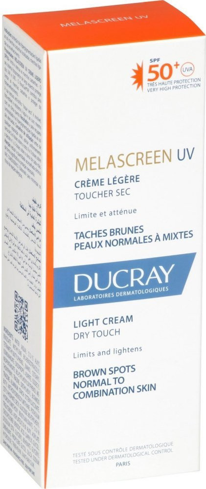 DUCRAY - Melascreen UV Dry Touch Light Cream SPF50+ Αντηλιακή Κρέμα για Κανονικό Δέρμα με Καφέ Κηλίδες - Πανάδες 40ml