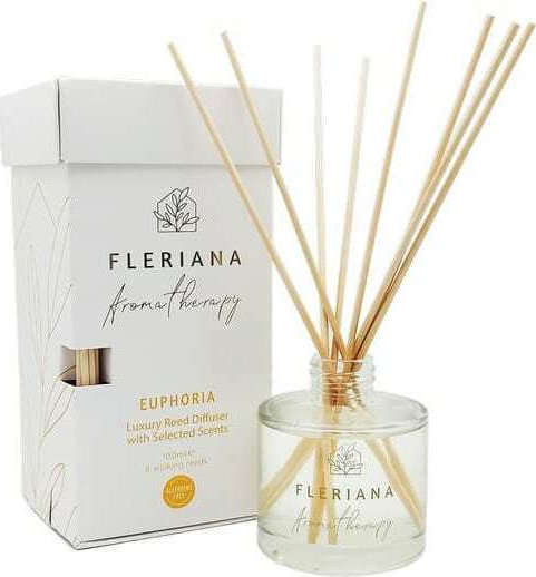 POWER HEALTH - Fleriana Aromatherapy Euphoria Luxury Reed Diffuser Αρωματικό χώρου 100 ml & 8 στικ