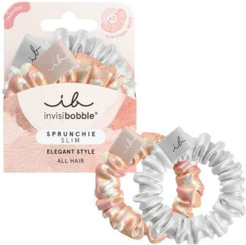 INVISIBOBBLE - Sprunchie Slim Elegant Style Ασημί & Ροζ 2τμχ