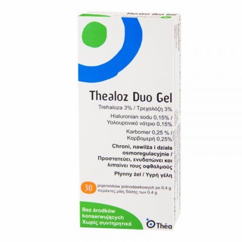 THEALOZ - Duo Gel Λιπαντικό & Αναπλαστικό Τζέλ Ματιών 30 x 0.4gr