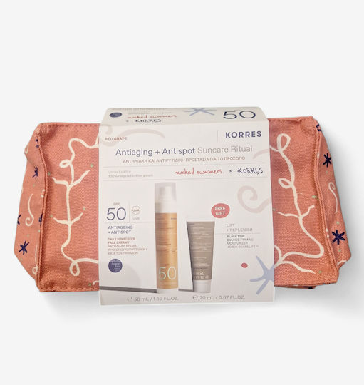 KORRES - Promo Red Grape Antiaging + Antispot Suncare Ritual - Αντηλιακή Κρέμα Προσώπου SPF50 50ml & Δώρο Μαύρη Πεύκη 4D Κρέμα Ημέρας 20ml & Νεσεσέρ