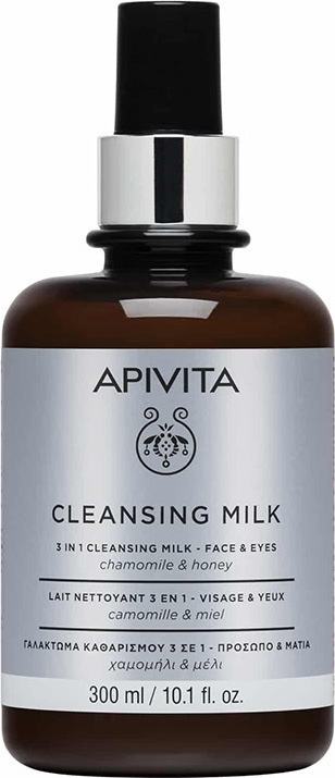 APIVITA - 3 In 1 Cleansing Milk Face Eyes With Chamomile - Honey Γαλάκτωμα Καθαρισμού 300ml