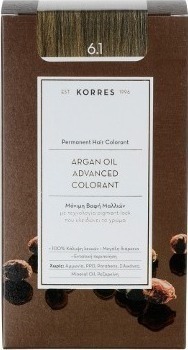 KORRES - Argan Oil Advanced Colorant Βαφή Μαλλιών  6.1 Ξανθό Σκούρο Σαντρέ 50ml