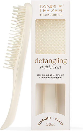 TANGLE TEEZER - The Ultimate Detangler Straight - Curly Βούρτσα Μαλλιών για Ξεμπέρδεμα για Ίσια- Σγουρά Μαλλιά Porcelain Cream Μπεζ 1τμχ