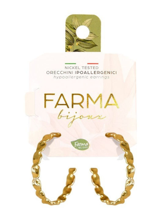 FARMA BIJOUX - Υποαλλεργικά Σκουλαρίκια Κρίκοι Χρυσοί Σπιράλ 20mm 1 Ζευγάρι