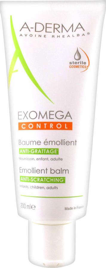 A-DERMA - Exomega Control Baume Emollient Μαλακτικό Βάλσαμο για το Ατοπικό & πολύ Ξηρό Δέρμα, για Πρόσωπο & Σώμα 200ml