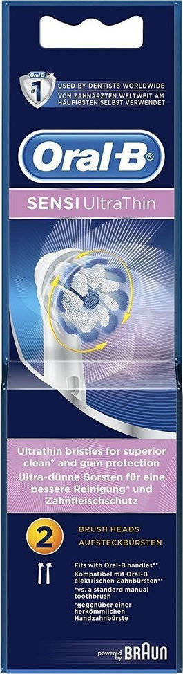 ORAL-B - Sensi Ultra Thin Ανταλλακτικές Κεφαλές για Ηλεκτρική Οδοντόβουρτσα 2τμχ