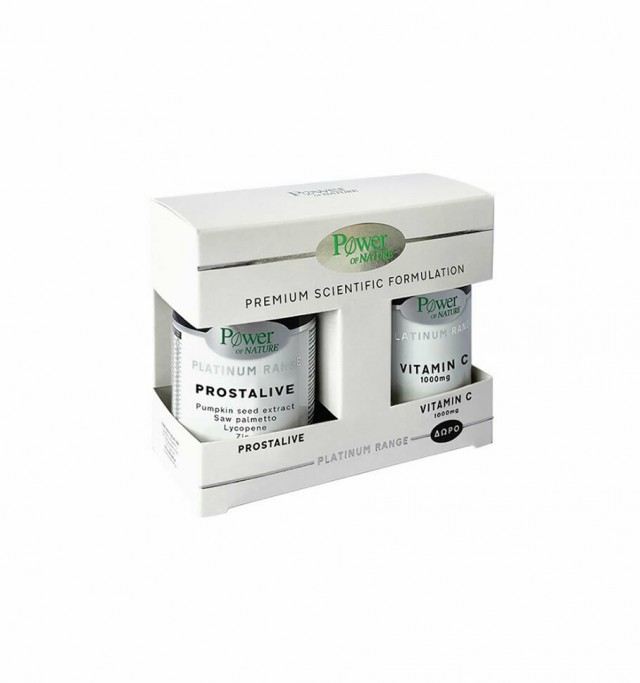 POWER HEALTH - Promo Pack Platinum Prostalive για τον Προστάτη, 30 tabs & Δωρο Βιταμίνη C 1000mg, 20tabs