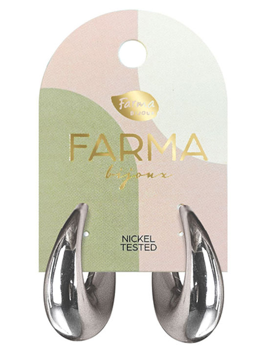 FARMA BIJOUX - Υποαλλεργικά Σκουλαρίκια Big Oval Hoops Κρίκοι Ασημί Οβάλ (WOW5) 30x25mm 1 Ζευγάρι
