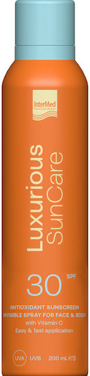 INTERMED - Luxurious SunCare Antioxidant Sunscreen Invisible Spray Face & Body SPF30 Αντηλιακό Spray για Πρόσωπο-Σώμα 200ml