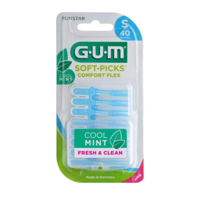 GUM - Soft Picks Comfort Flex Cool Mint Μεσοδόντια Βουρτσάκια Μέγεθος Small 40τμχ