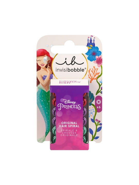 INVISIBOBBLE - Kids Original Disney Ariel Πολύχρωμα Παιδικά Λαστιχάκια Σπιράλ 6τμχ