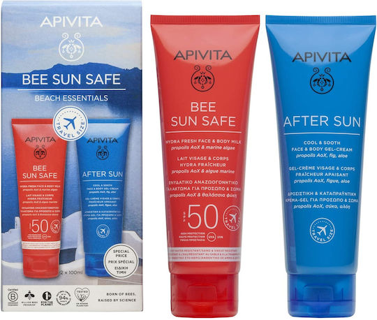 APIVITA - Promo Bee Sun Safe Beach Essentials Hydra Fresh Face & Body Milk Αντηλιακό Προσώπου-Σώματος SPF50 100ml & Δώρο After Sun Face & Body Gel-Cream 100ml