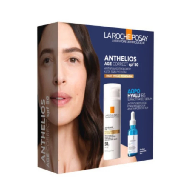 LA ROCHE POSAY - Promo Anthelios Age Correct Daily SPF50 Αντηλιακό Προσώπου κατά των Ρυτίδων 50ml & Δώρο Hyalu B5 Suractivated Serum 10ml