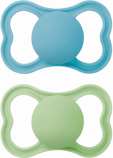 MAM - Ορθοδοντικές Πιπίλες Σιλικόνης Χωρίς Στραβά Δοντάκια Supreme για 6-16 μηνών 245SB Γαλάζιο - Πράσινο 2τμχ