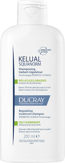 DUCRAY - Kelual Squanorm Oily Dandruff Shampoo Σαμπουάν Aγωγή για Λιπαρή Πιτυρίδα 200ml