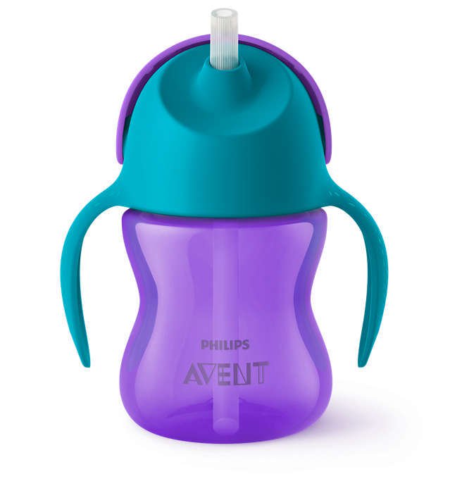 AVENT - Bendy Straw Cup Purple Κύπελλο με Καλαμάκι Μωβ 9m+ 200ml