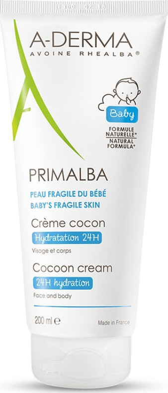 A-DERMA - Primalba Cream Cocon Hydratation 24H Απαλή Ενυδατική Κρέμα Φροντίδας Για Βρέφη 200ml