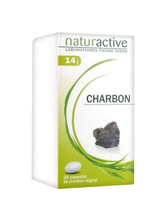 NATURACTIVE - Ενεργός Φυτικός Άνθρακας 140mg Συμπλήρωμα Διατροφής για το Πεπτικό Σύστημα 28caps