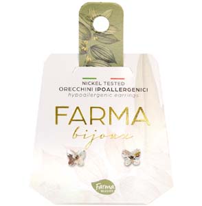 FARMA BIJOUX - Υποαλλεργικά Σκουλαρίκια Κρύσταλλα Πεταλούδες 5mm (BE45C01) 1 Ζευγάρι