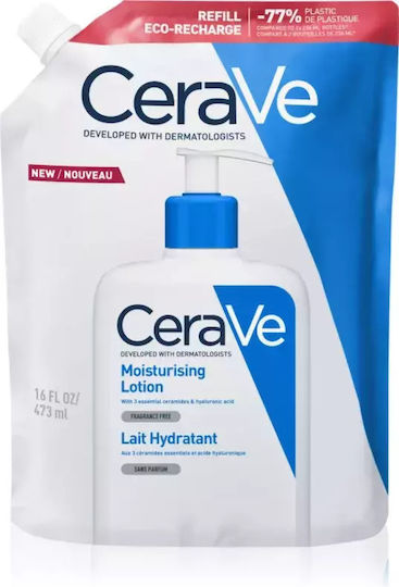 CERAVE - Moisturising Lotion Refill - Ενυδατικό Γαλάκτωμα για Πρόσωπο/Σώμα για Ξηρό έως Πολύ Ξηρό Δέρμα Χωρίς Άρωμα 473ml