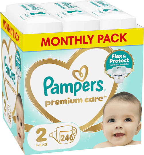 PAMPERS - Premium Care No2 Monthly Pack για 4-8kg 246τμχ
